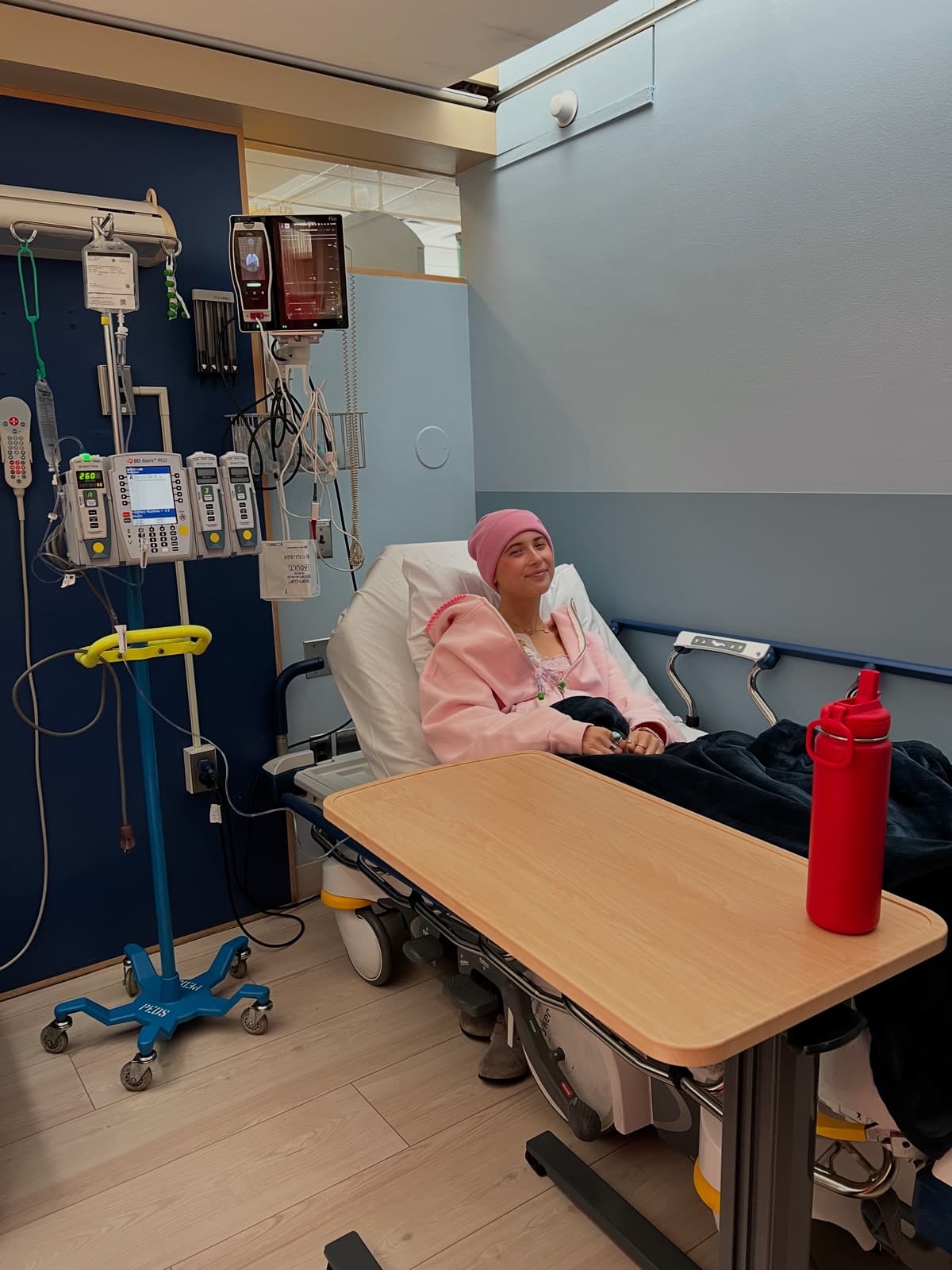 Brynn Forlizzi during cancer treatment in high school